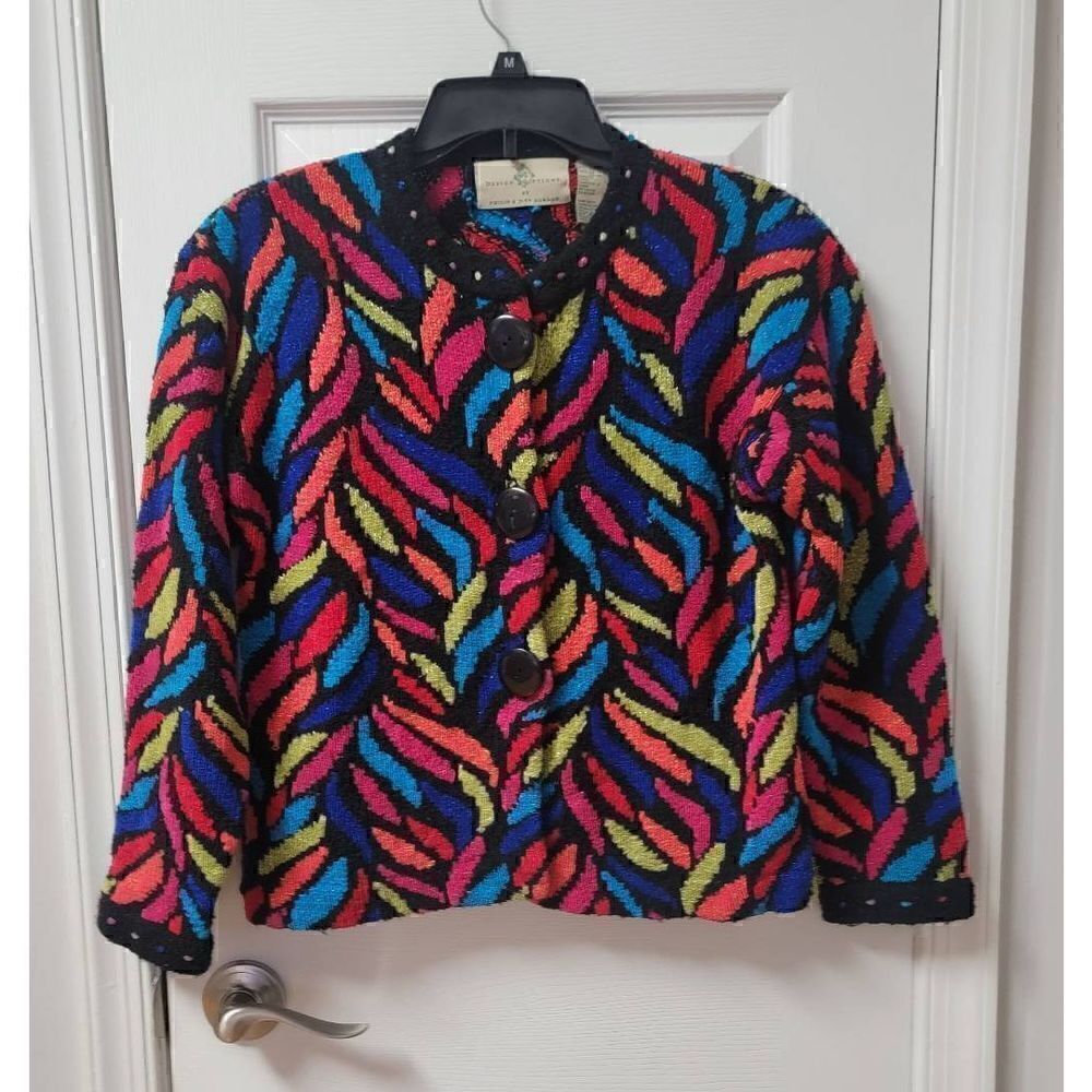 Design Options Funky Colorful Sweater S